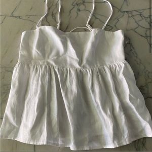 Reformation White Linen Top B395